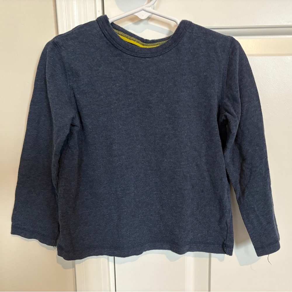 Solid Navy Mini Boden Long Sleeve T-Shirt Size 3T